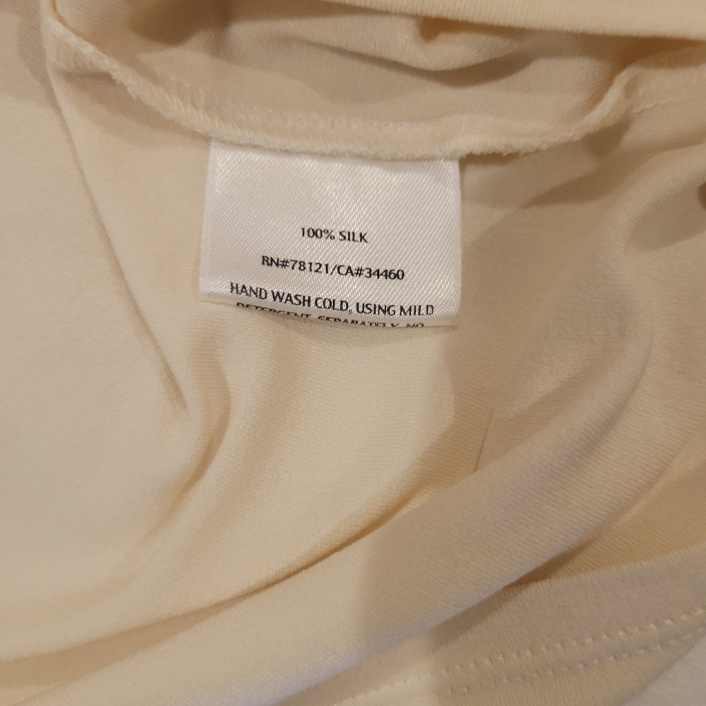 Eileen Fisher 100% Silk Cream Color Sleeveless Tank Top Women's XL - Picture 6 of 6